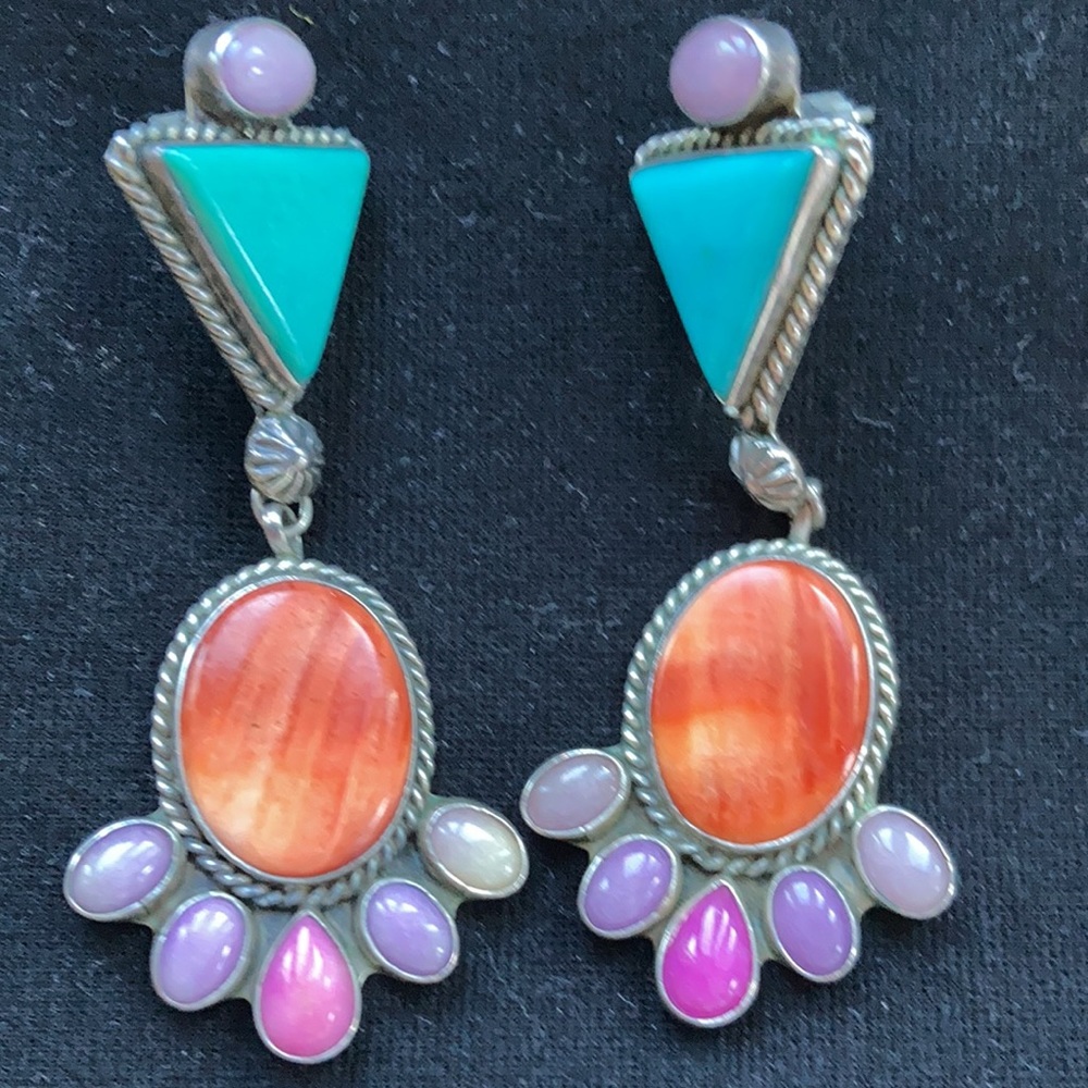 Beautiful silver and stone earrings